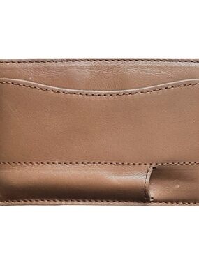 LEVENGER Brown Leather Slim Card Holder Case Wallet 4”x 2 3/4”